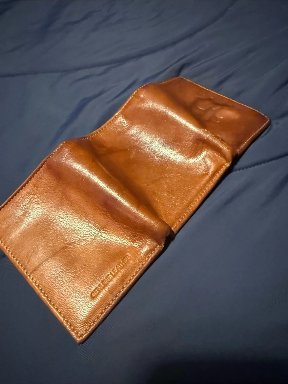 Leather Trifold Wallet - Brown
